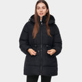 Rokka&Rolla Women's Cinched Waist Puffer Coat Wind Guard Winter Jacket