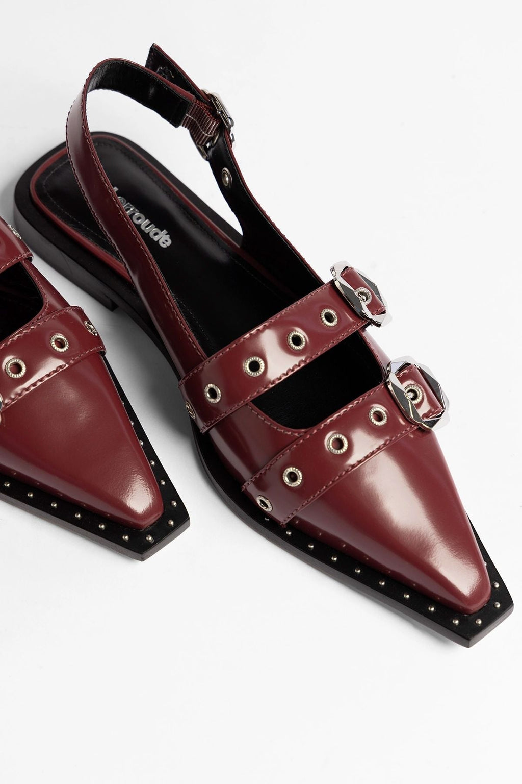 Patti Flat Burgundy Leather