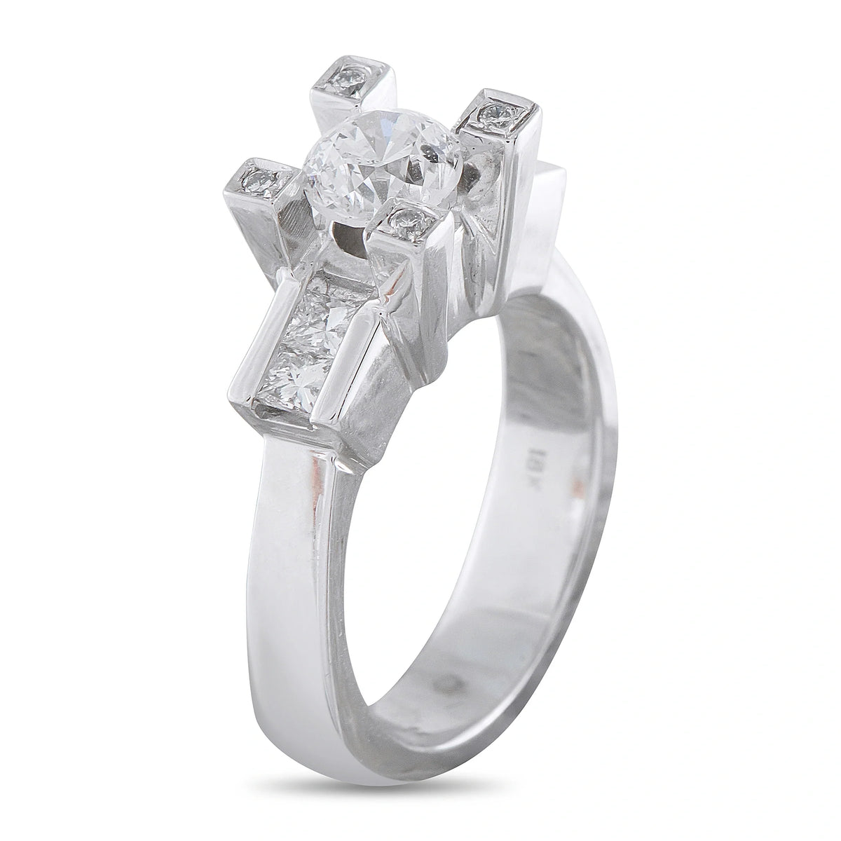 LB Exclusive 18K White Gold 1.36ct Diamond Ring MF27-070826