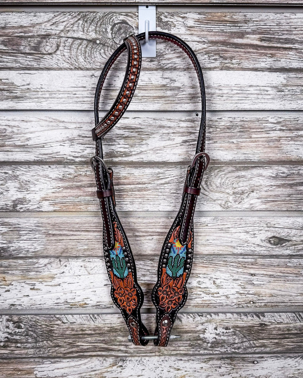 Beaded Cactus Breast Collar and Headstall - Pieces Sold Separate