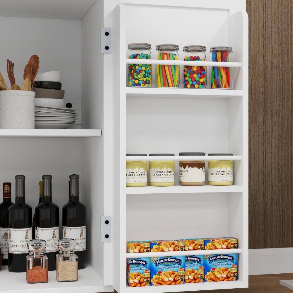 Rolling Kitchen Island with Drawer and Adjustable Shelves