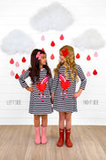 Best Friends Heart Rainbow Stripe Dress