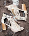 Bettina Closed Back Suede Mule Heel With Fringe by Roper