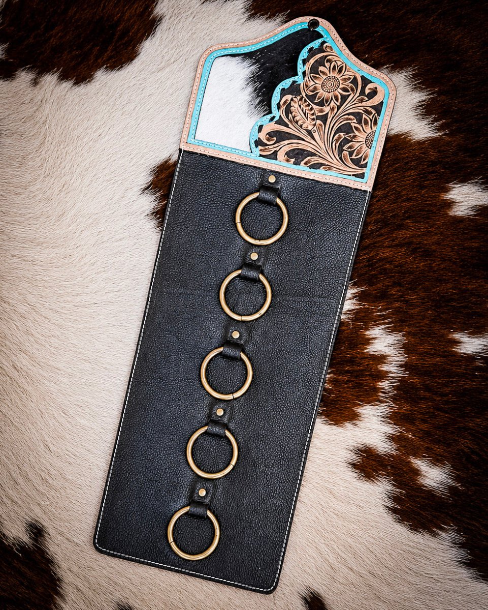 Bexley Turquoise Cowhide Wild Rag Scarf Hanger