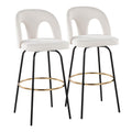 Swivel Counter Stools with Round Metal Footrest Rings