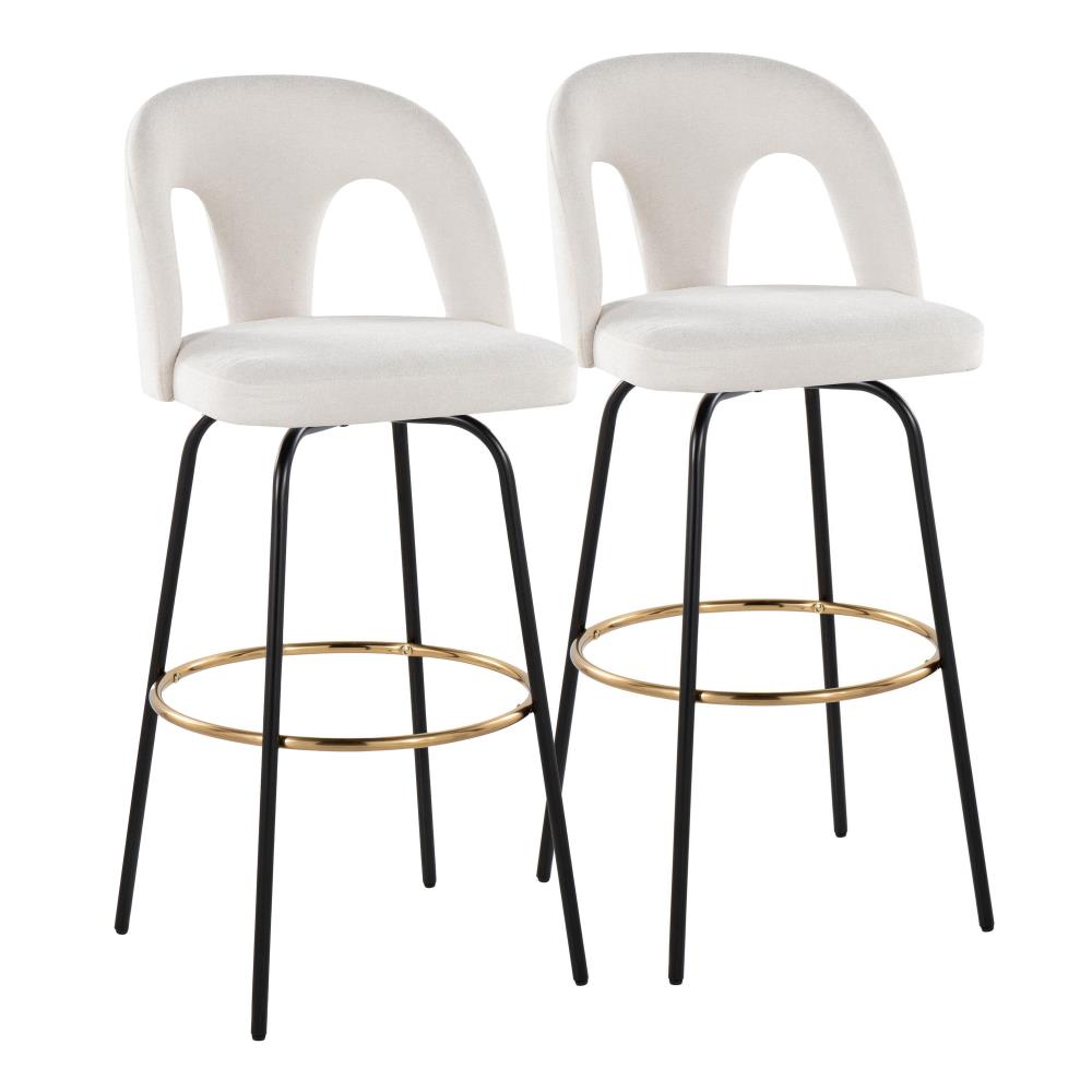 Swivel Counter Stools with Round Metal Footrest Rings