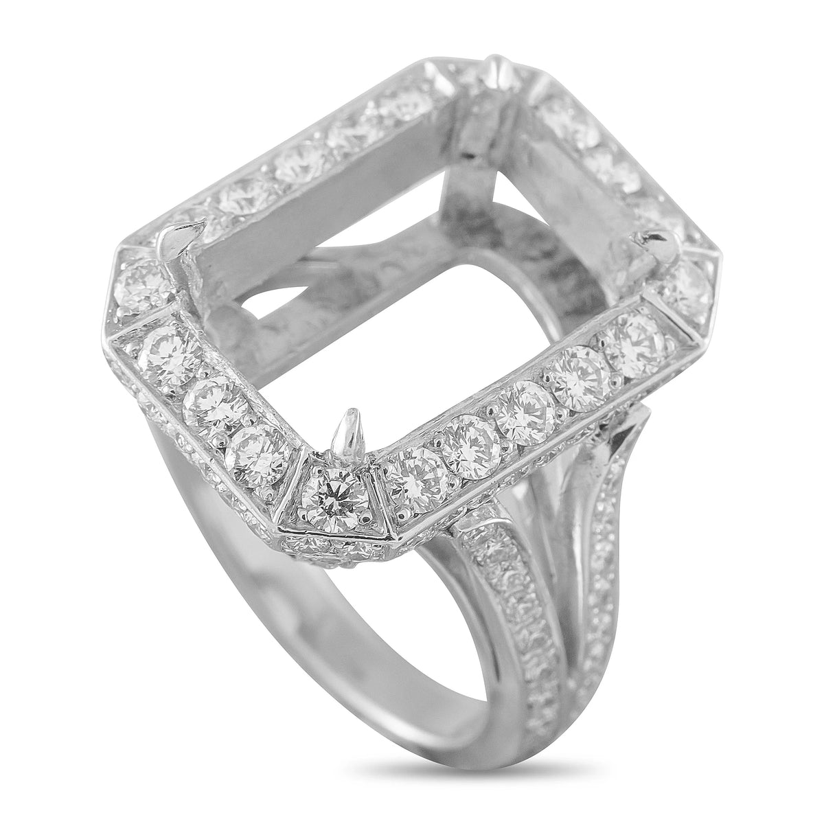 LB Exclusive Platinum 1.87ct Diamond Halo Mounting Ring MF06-082126
