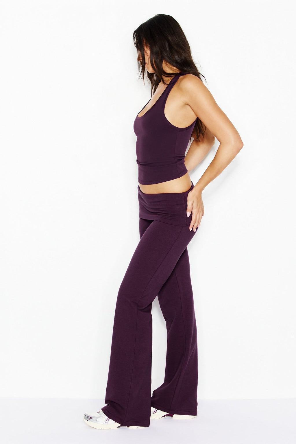 StretchTerry Foldover Bootcut Pants