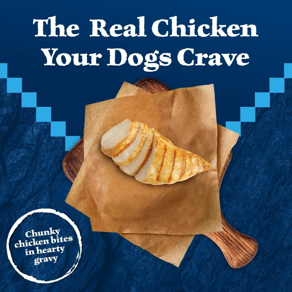 Blue Buffalo Wilderness Trail Toppers Wild Cuts Chunky Chicken Bites in Hearty Gravy Wet Food Topper For Dogs (3 oz x 24 pouches)