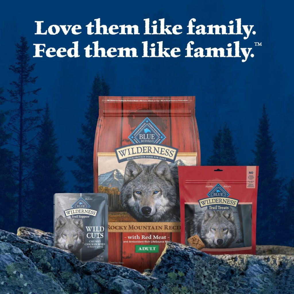 Blue Buffalo Wilderness Trail Toppers Wild Cuts Chunky Chicken Bites in Hearty Gravy Wet Food Topper For Dogs (3 oz x 24 pouches)