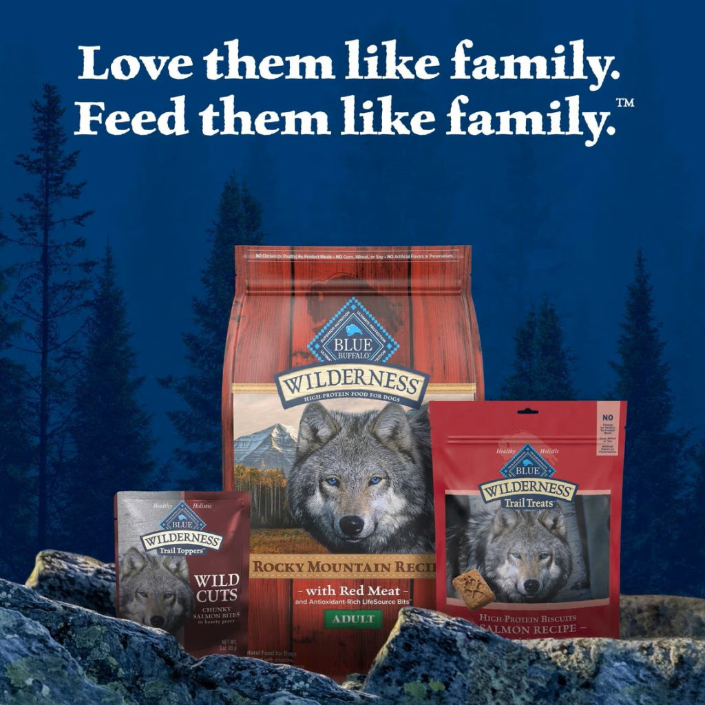 Blue Buffalo Wilderness Trail Toppers Wild Cuts Chunky Salmon Bites in Hearty Gravy Wet Food Topper For Dogs (3 oz x 24 pouches)