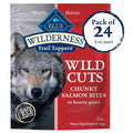 Blue Buffalo Wilderness Trail Toppers Wild Cuts Chunky Salmon Bites in Hearty Gravy Wet Food Topper For Dogs (3 oz x 24 pouches)