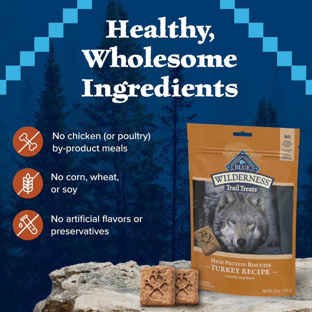 Blue Buffalo Wilderness Trail Treats Turkey Biscuits for Dogs