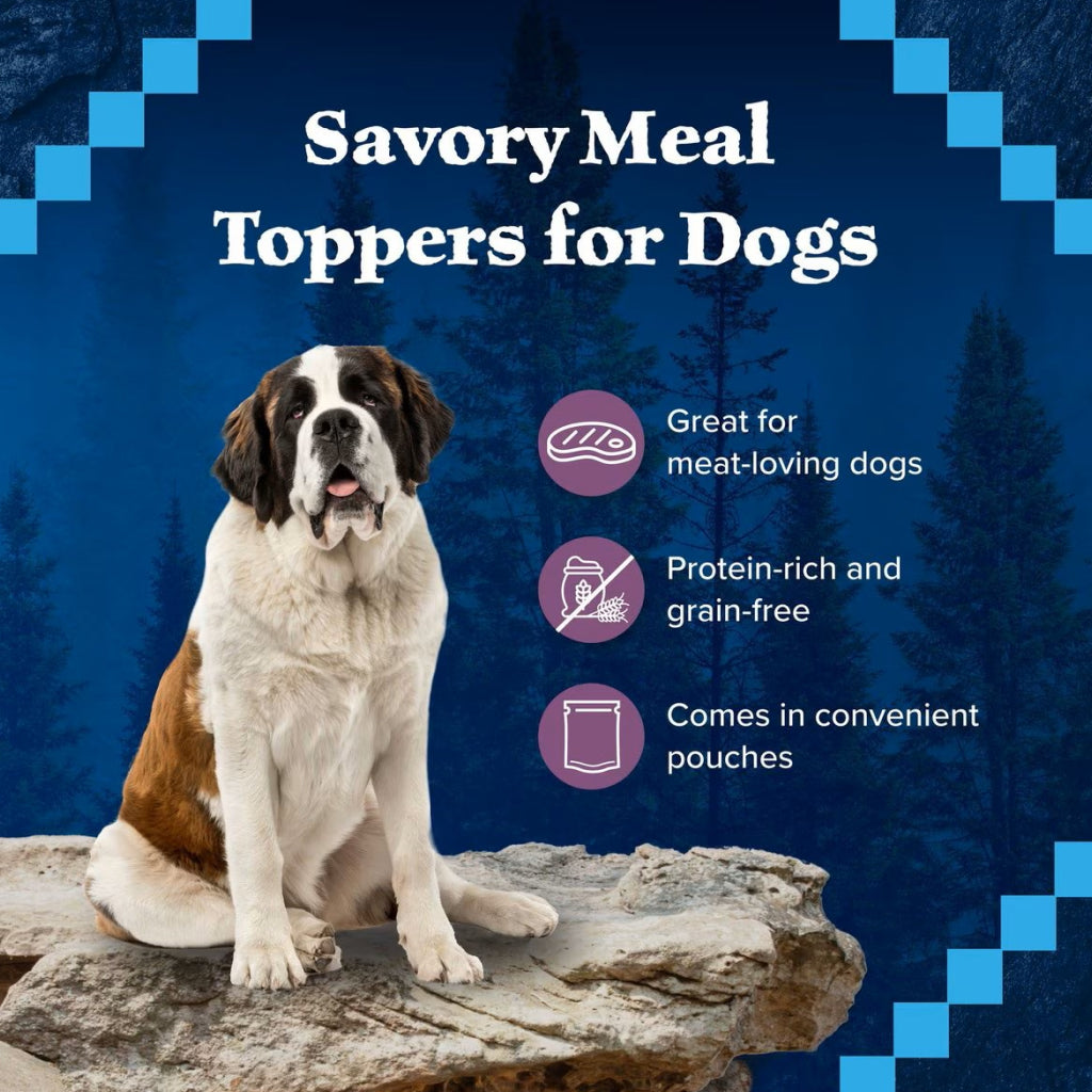 Blue Buffalo Wilderness Wild Cuts Chunky Beef Bites Wet Food Topper For Dogs (3 oz x 24 pouches)