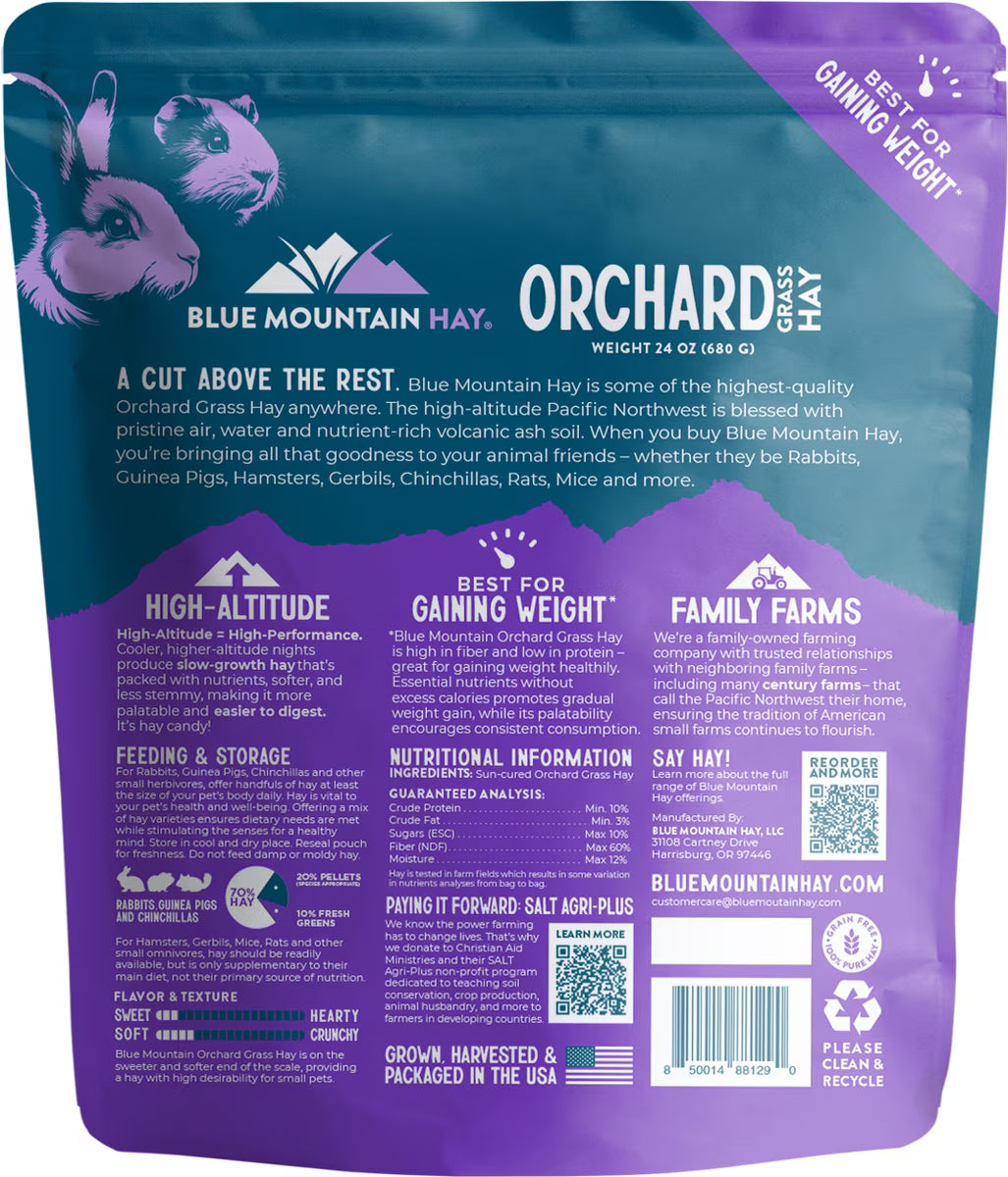 Blue Mountain Hay Orchard Grass Hay Small Animal Food