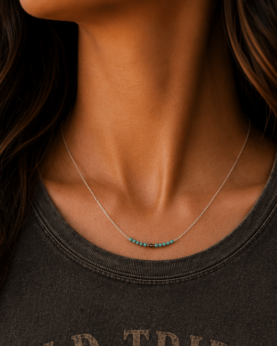 Bluebird Trail Turquoise Bar Necklace
