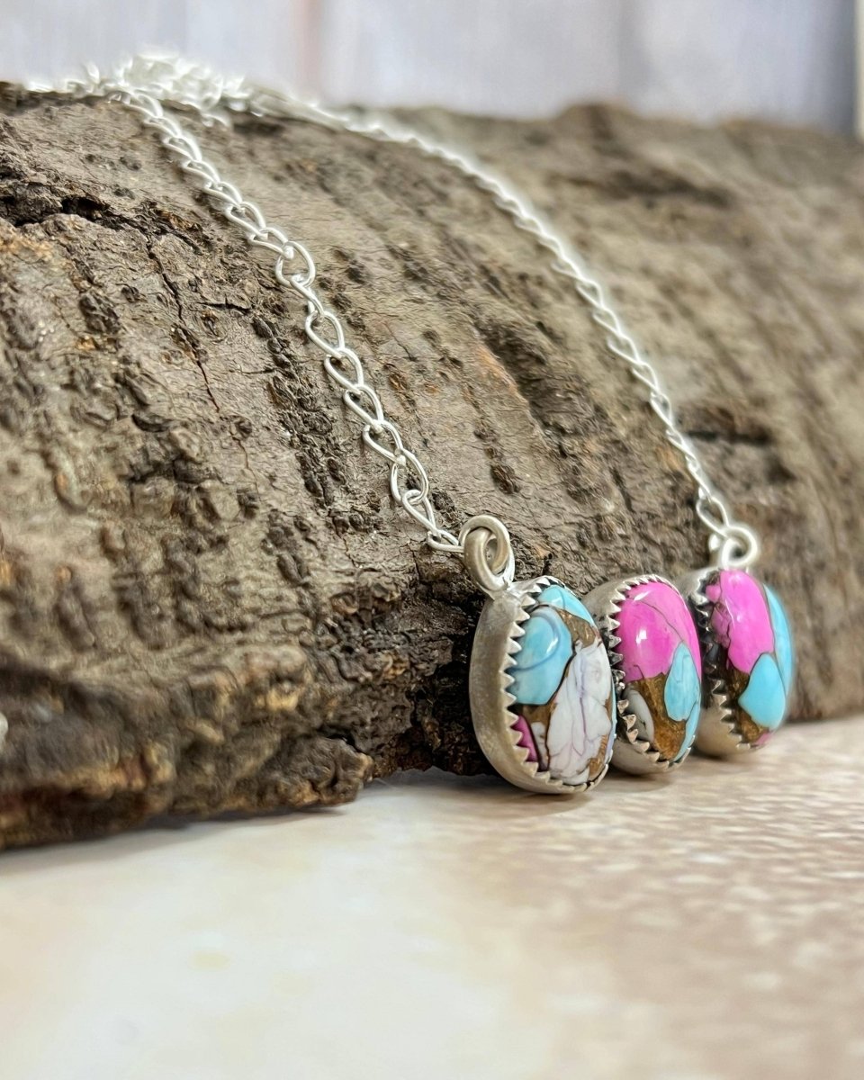 Blush Horizon Cotton Candy Sterling Silver Necklace