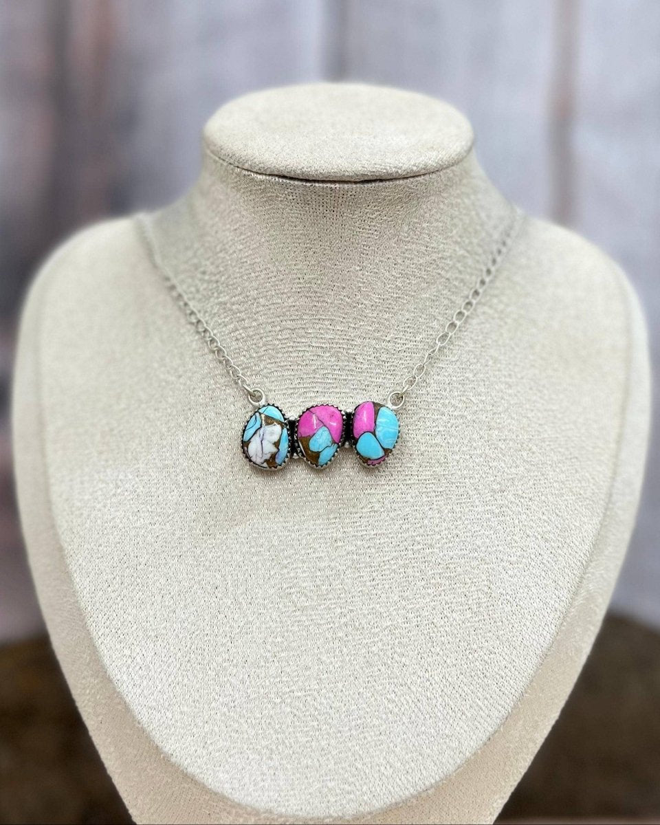 Blush Horizon Cotton Candy Sterling Silver Necklace