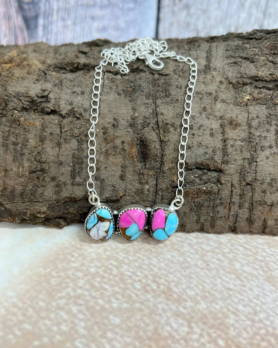 Blush Horizon Cotton Candy Sterling Silver Necklace