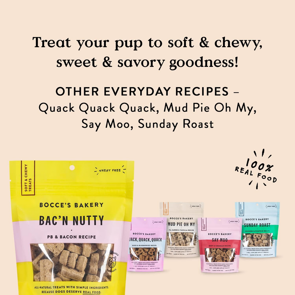 Bocce's Bakery Bac'N Nutty Soft & Chewy Dog Treats (6 oz)