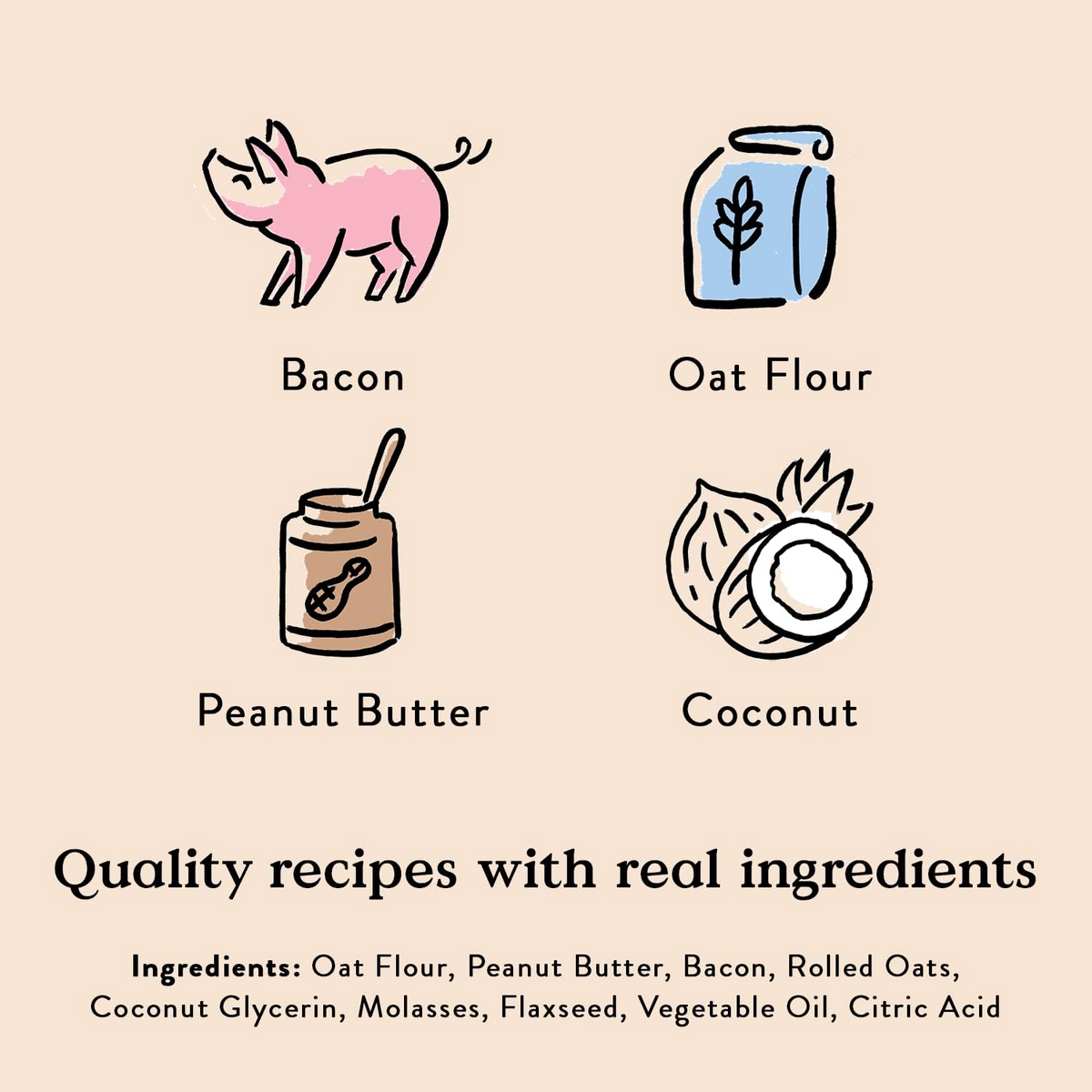Bocce's Bakery Bac'N Nutty Soft & Chewy Dog Treats (6 oz)