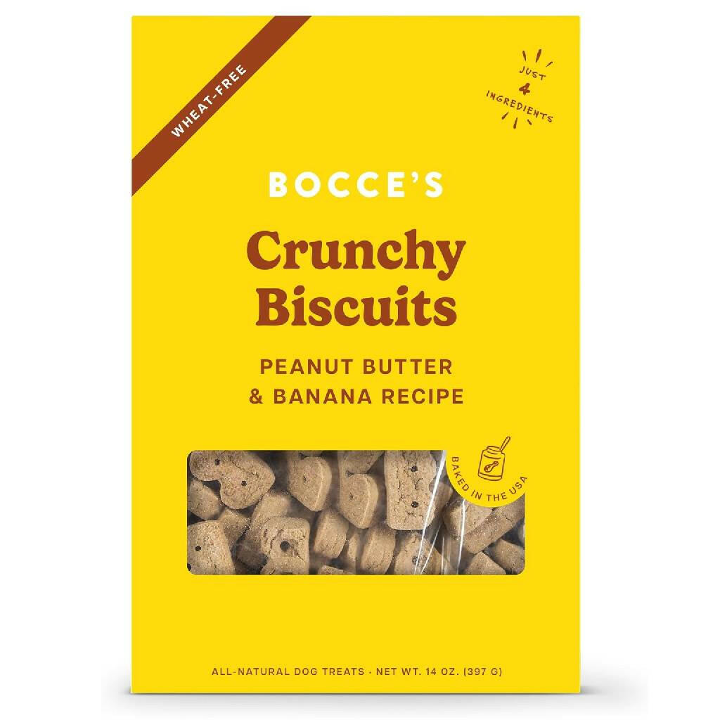 Bocce's Bakery Basics Peanut Butter & Banana Crunchy Biscuits For Dogs (14 oz)