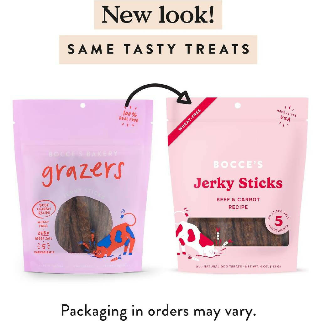 Bocce's Bakery Beef & Carrot Jerky Sticks For Dogs (4 oz)