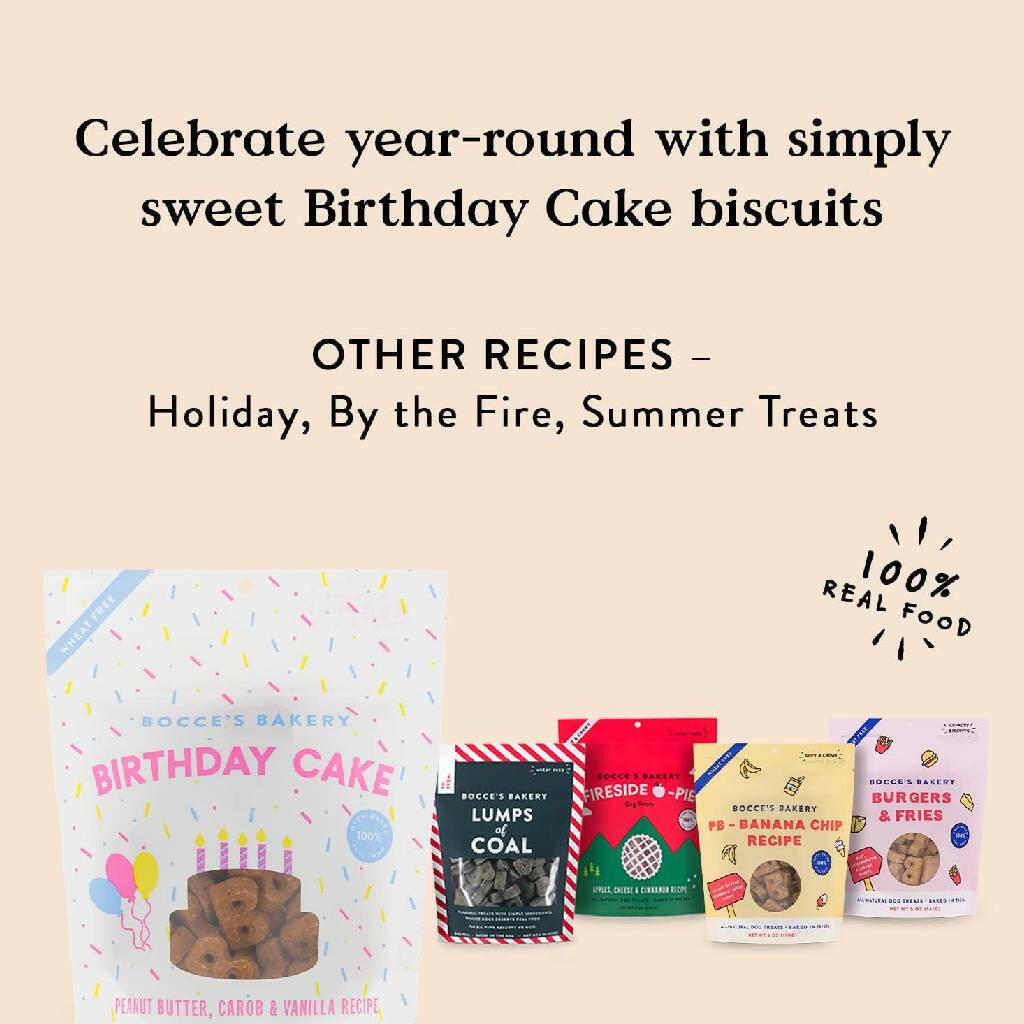Bocce's Bakery Birthday Cake Crunchy Treats For Dogs (5 oz)