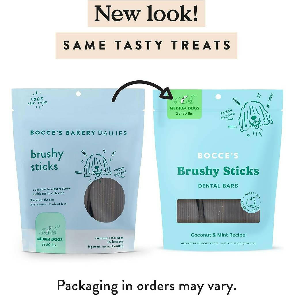 Bocce's Bakery Brushy Sticks Dental Bars for Medium Dogs (13 oz)