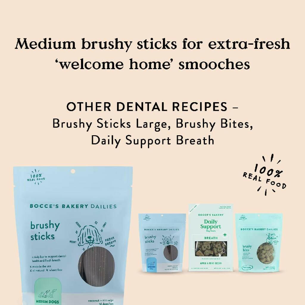 Bocce's Bakery Brushy Sticks Dental Bars for Medium Dogs (13 oz)