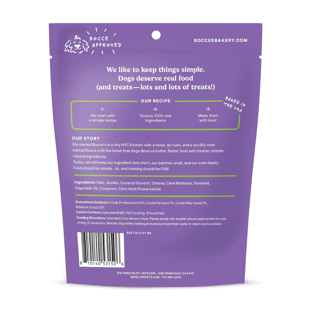 Bocce's Bakery Spice Cider Soft & Chewy Dog Treats, 6-oz