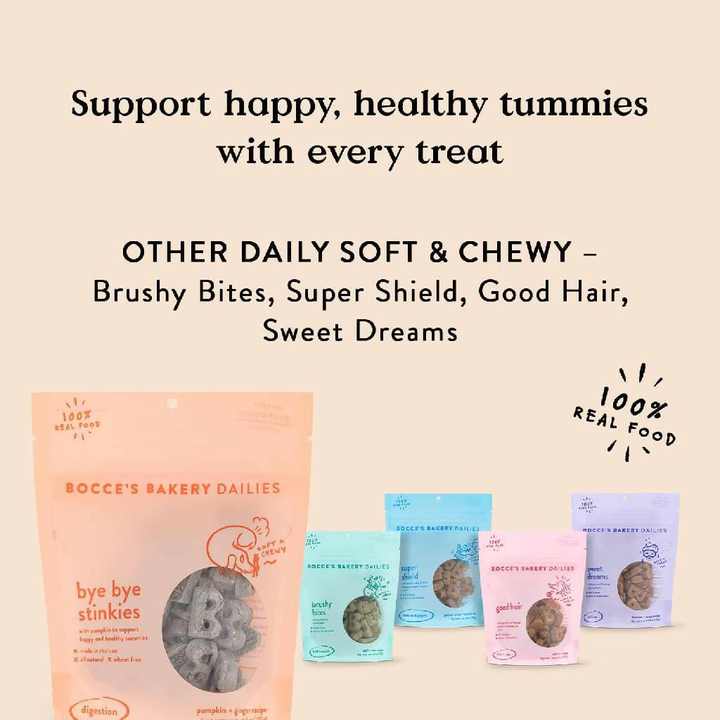 Bocce's Bye Bye Stinkies Digestive Support Soft & Chewy Treats For Dogs (6 oz)