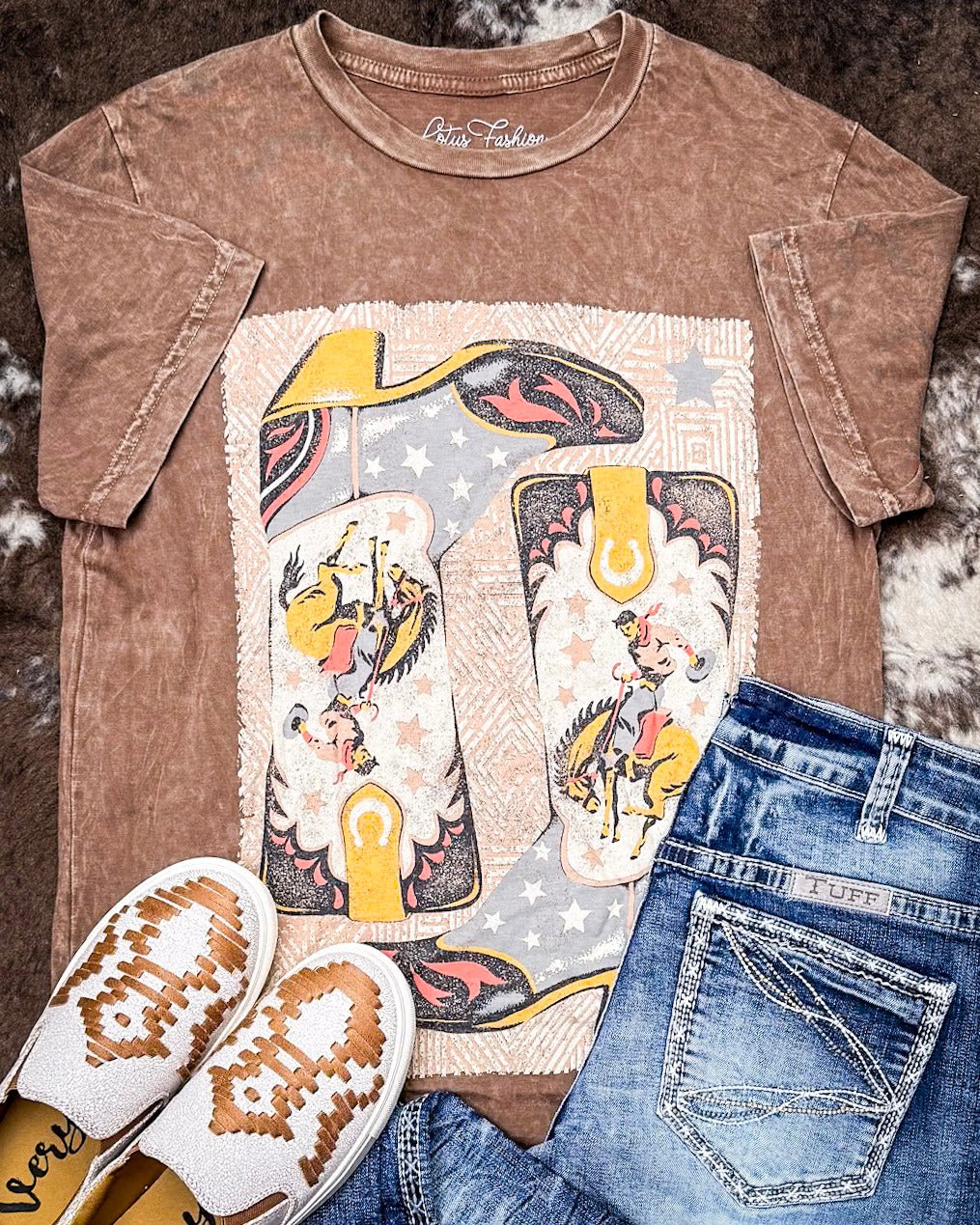 Boots and Glory Graphic Tee - Mocha