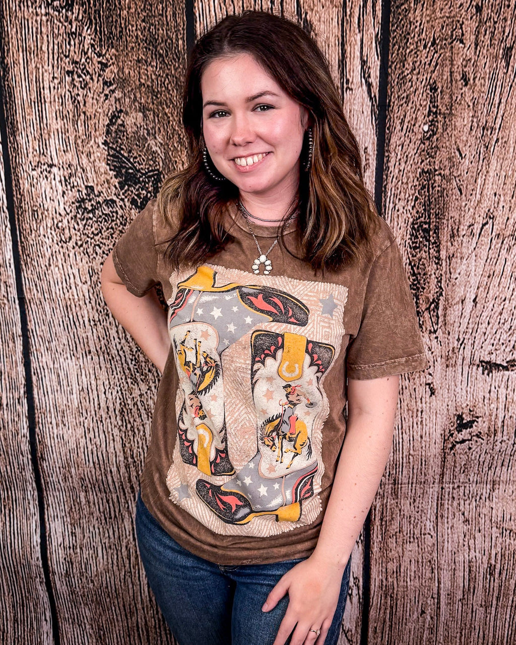 Boots and Glory Graphic Tee - Mocha