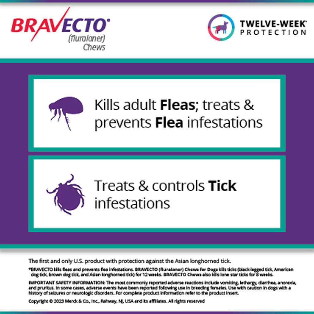 Bravecto Chews for Extra-Small Dogs 4.4-9.9 lbs (Yellow Box)