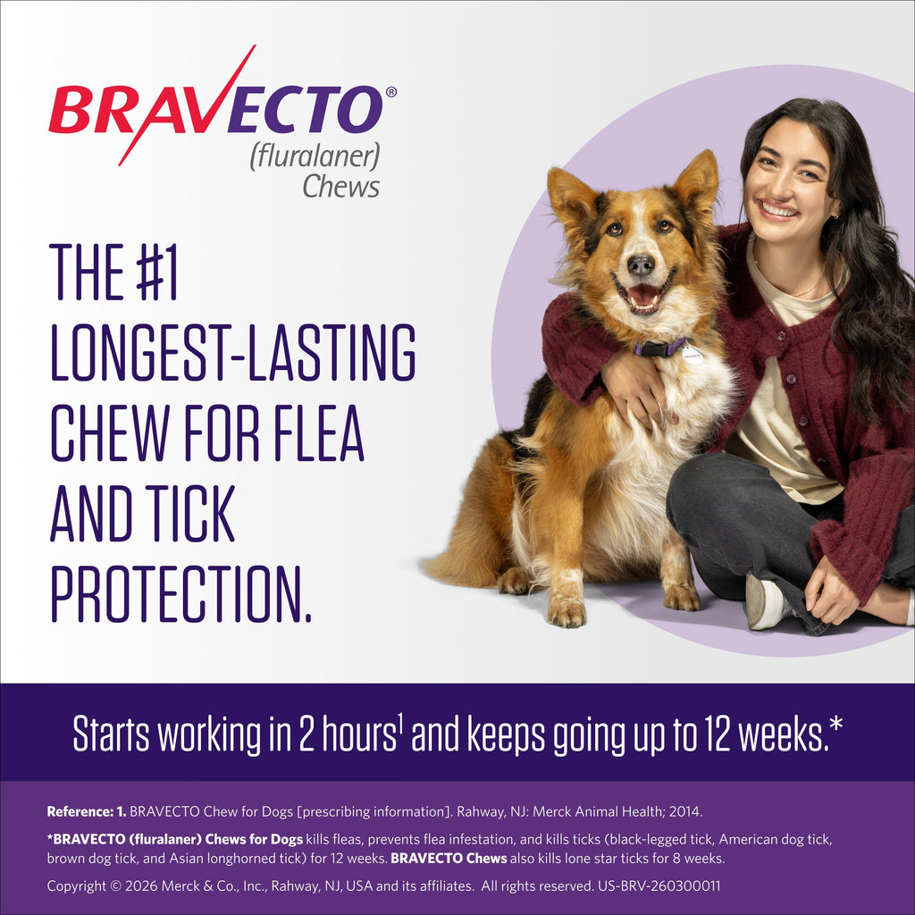 Bravecto Chews for Extra-Small Dogs 4.4-9.9 lbs (Yellow Box)