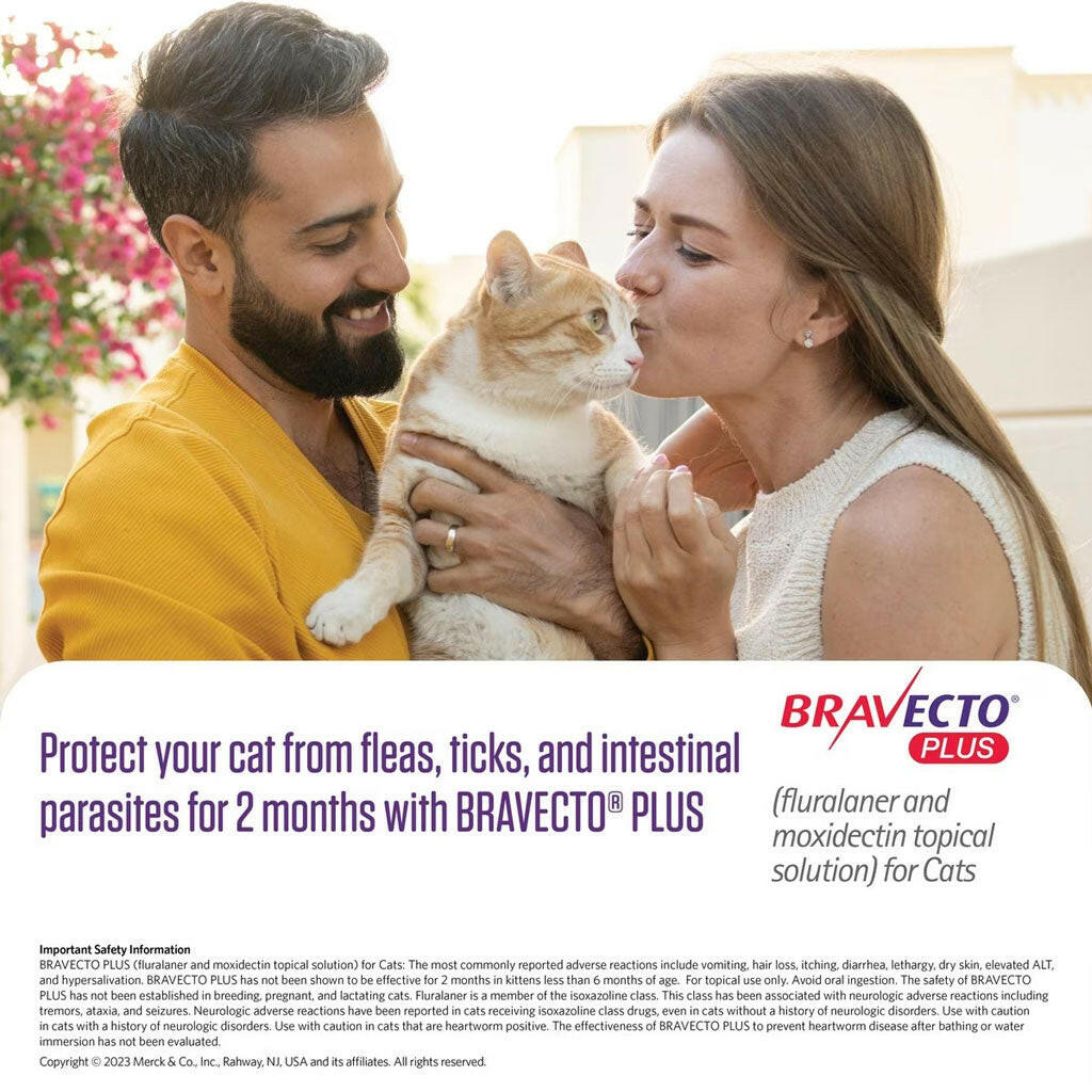 Bravecto PLUS Topical Solution for Large Cats 13.8-27.5 lbs (Purple Box)