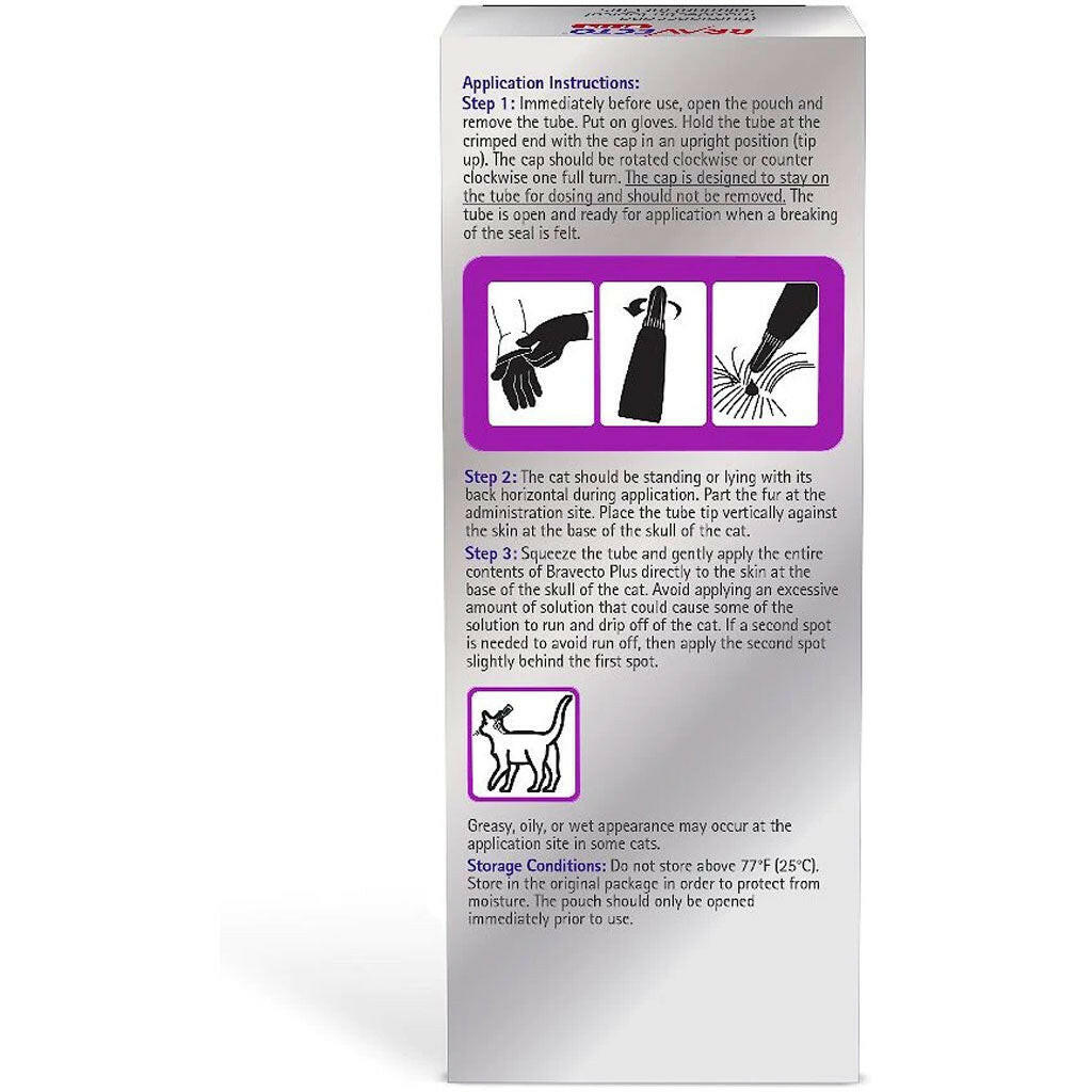 Bravecto PLUS Topical Solution for Large Cats 13.8-27.5 lbs (Purple Box)