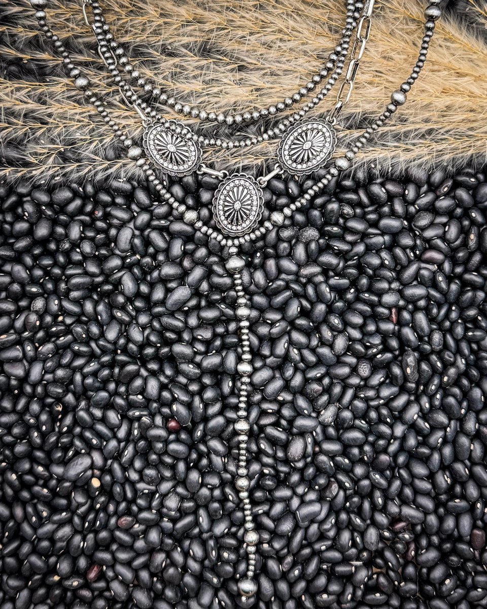 Briarwick Four Strand Concho Lariat Fashion Necklace Set