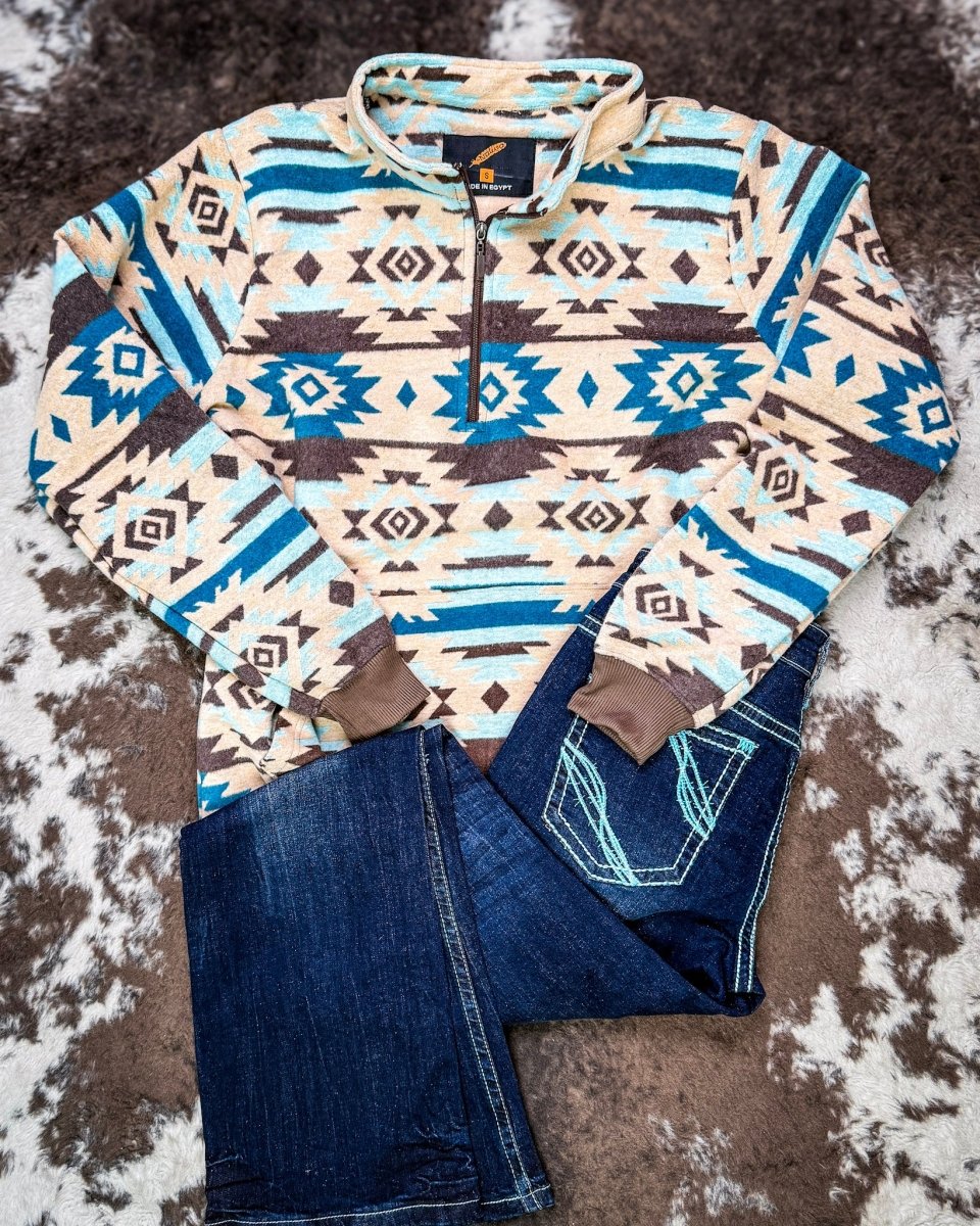 Briarwood Aztec Pullover Hoodie in Sand