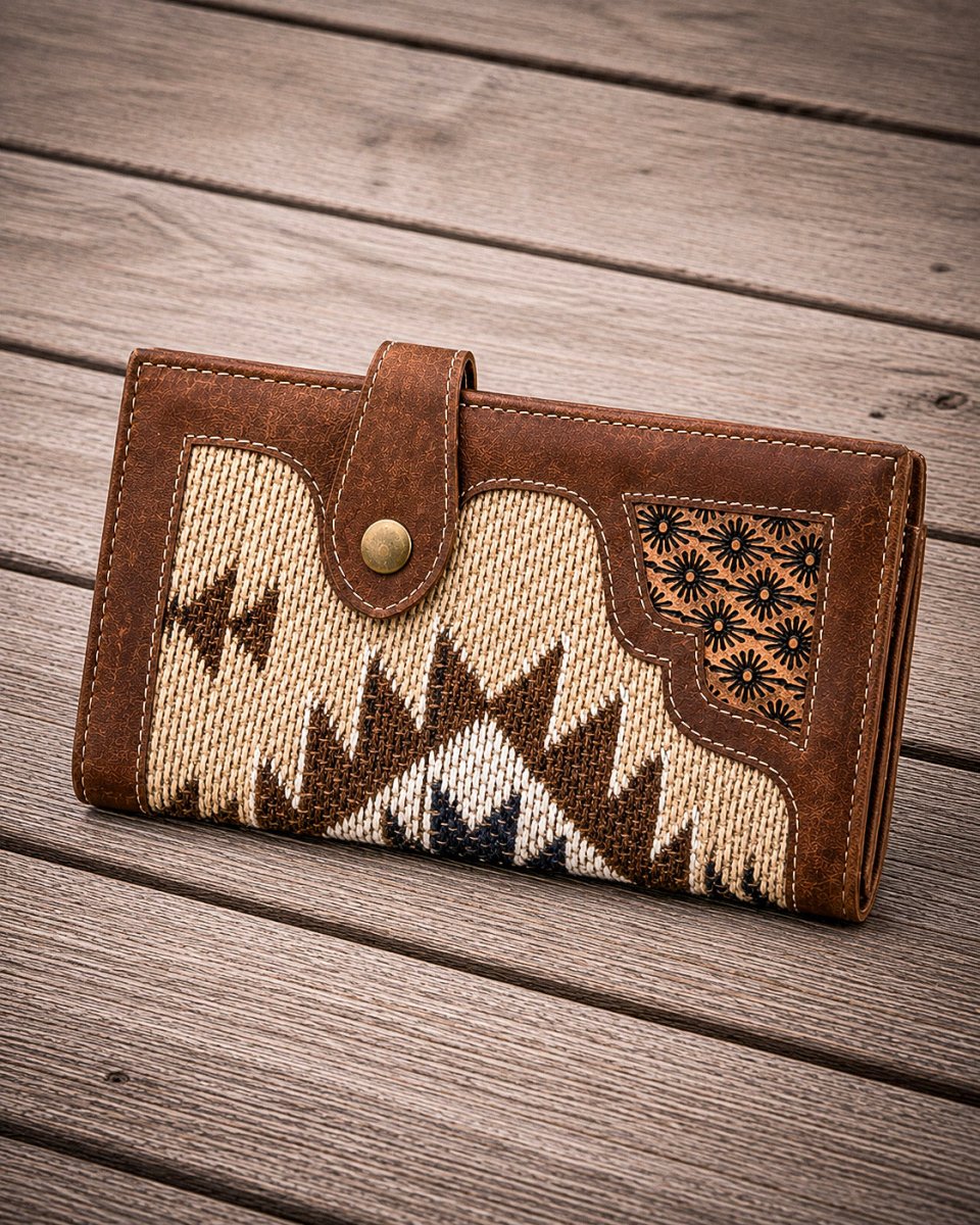 Brownie Dream Rug and Leather Wallet by Myra Bag