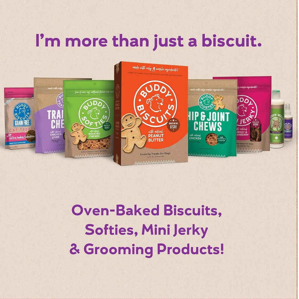 Buddy Biscuits Oven Baked Crunchy Chicken, Grilled Beef, and Sharp Cheddar Dog Treats (16 oz)