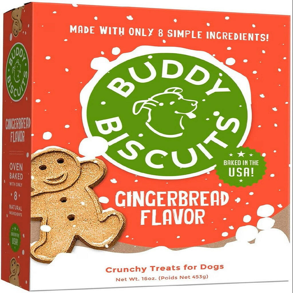 Buddy Biscuits Oven Baked Crunchy Holiday Gingerbread Dog Treats (16 oz)
