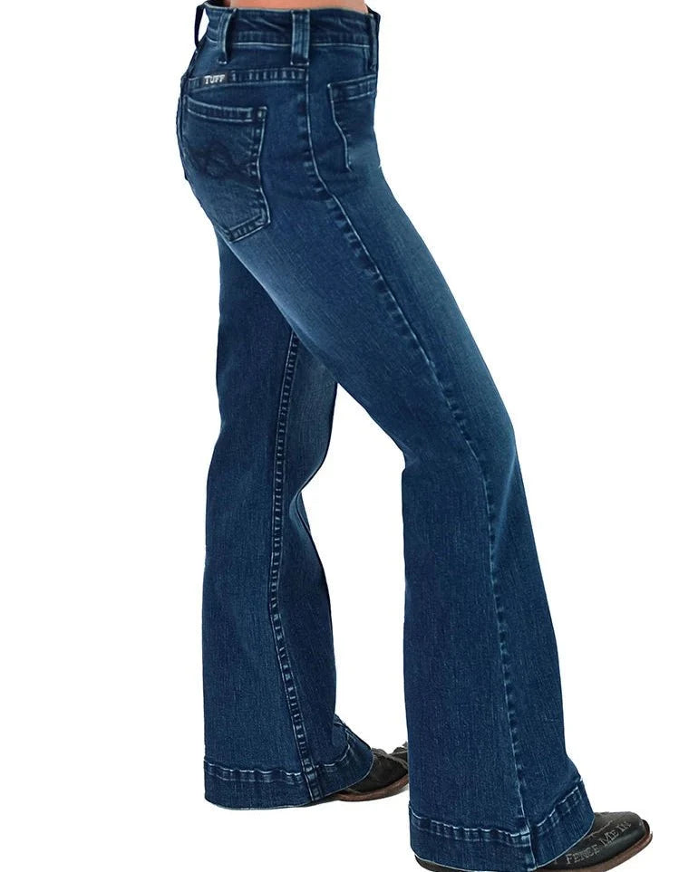 Button Up Dark Trouser Jeans by Cowgirl Tuff