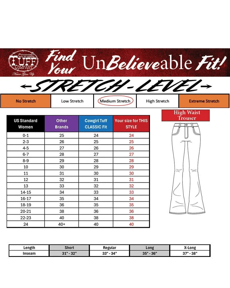 Button Up Dark Trouser Jeans by Cowgirl Tuff