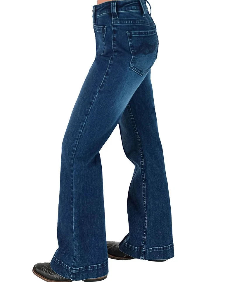 Button Up Dark Trouser Jeans by Cowgirl Tuff