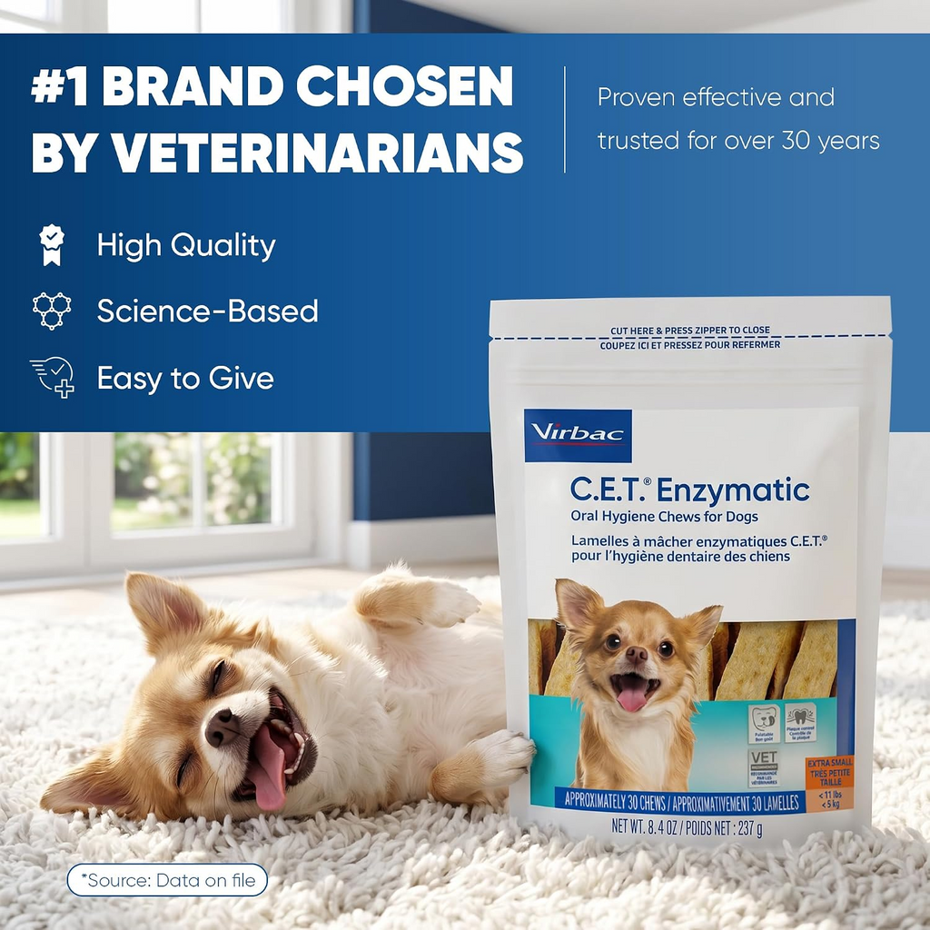 C.E.T. Enzymatic Dental Chews for Extra Small Dogs Under 11 lbs