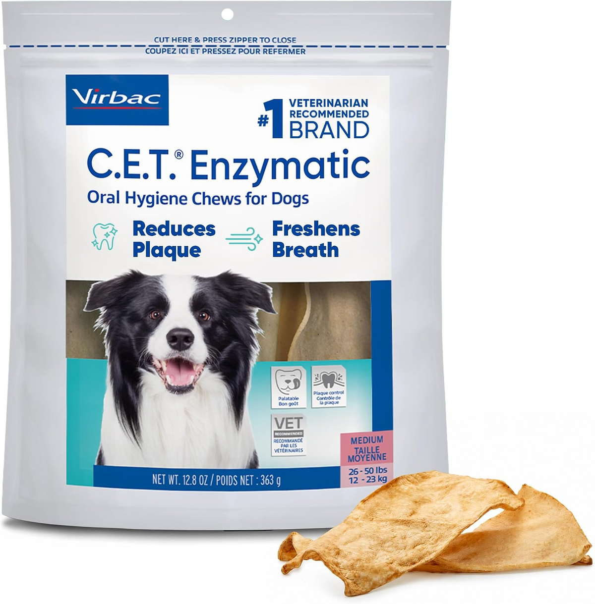 C.E.T. Enzymatic Dental Chews for Medium Dogs 26-50 lbs