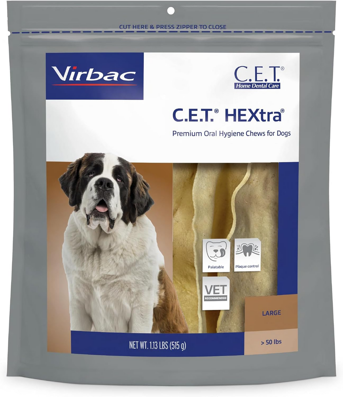 C.E.T. HEXtra Dental Chews for Large Dogs Over 50 lbs