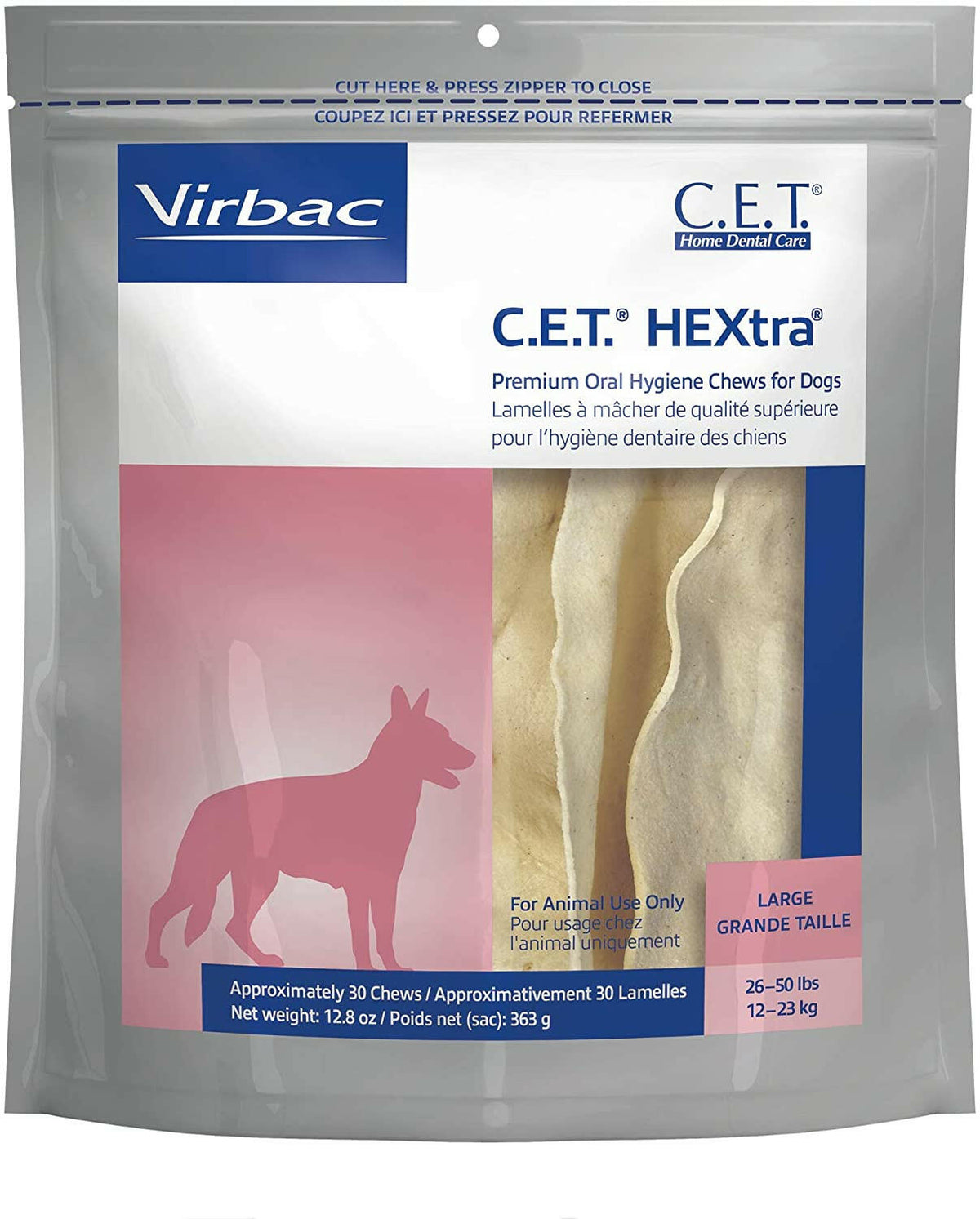 C.E.T. HEXtra Dental Chews for Medium Dogs 26-50 lbs
